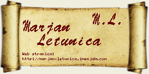 Marjan Letunica vizit kartica